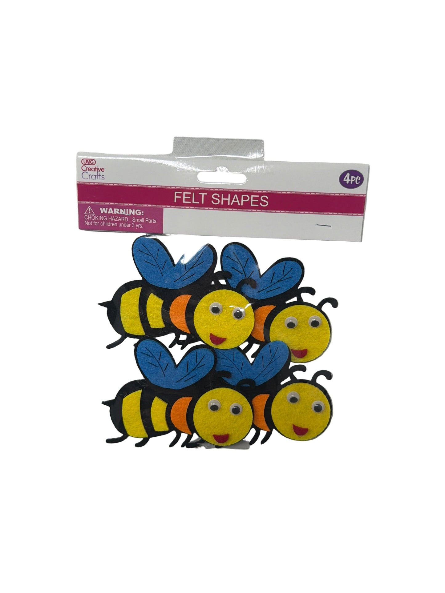 FELT BEE 10X7CM 4PC