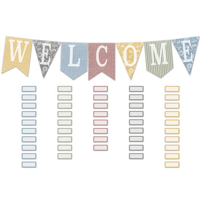CLASSROOM COTTAGE PENNANTS WELCOME BULLETIN BOARD