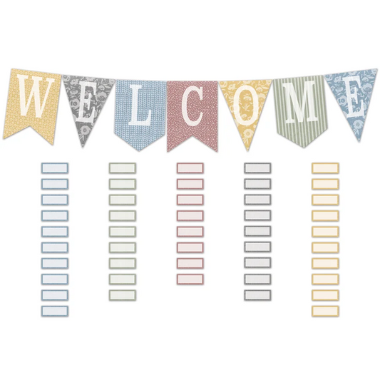 CLASSROOM COTTAGE PENNANTS WELCOME BULLETIN BOARD