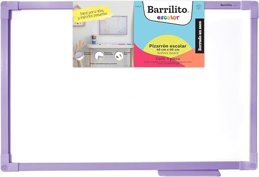PIZARRA BLANCA 16X24 BORDE LILA
