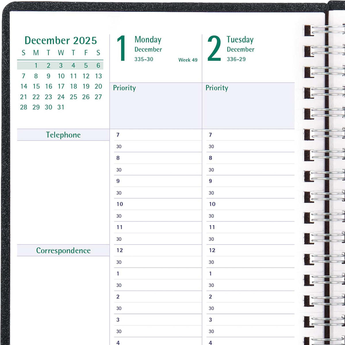 13-Month DuraFlex Timanager 5-Day Planner - Black