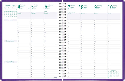 13-Month DuraFlex Time Manager 7-Day Planner - Purple
