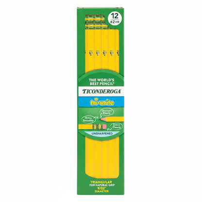 Ticonderoga Tri-Write Triangular Standard Size Pencils #2 Soft Cj. 12