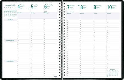 13-Month DuraFlex Time Manager 7-Day Planner - Black