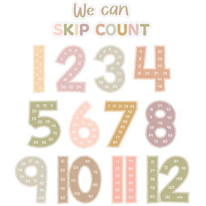 TERRAZZO TONES SKIP COUNTING/MULTIPLES JUMBO NUMBERS 1-12