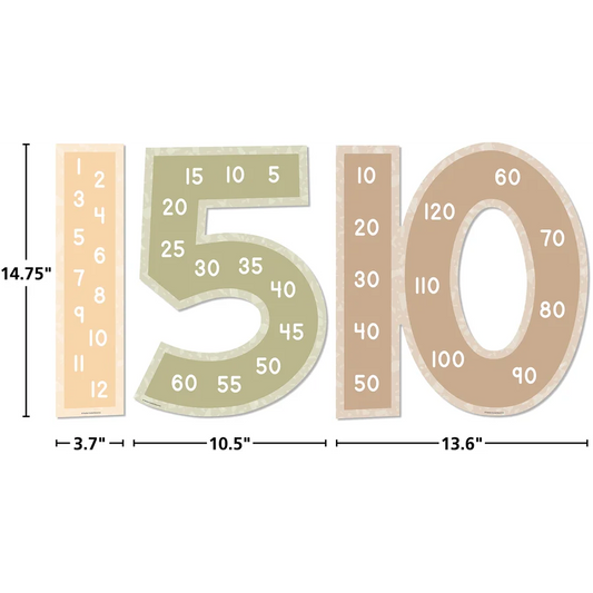 TERRAZZO TONES SKIP COUNTING/MULTIPLES JUMBO NUMBERS 1-12