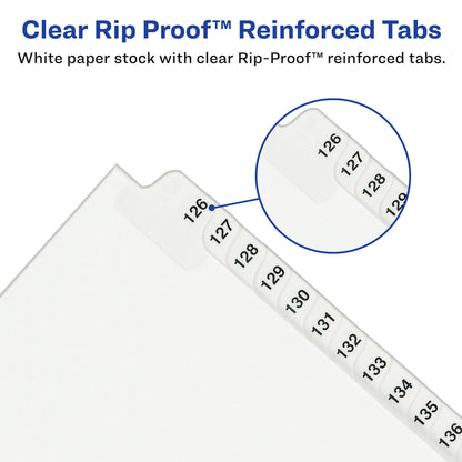 Premium Collated Binder Dividers 26-50 Tab Pkg. 25