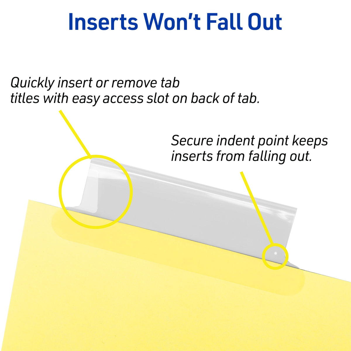 Big Tab Insertable Dividers 5-Tab Set Clear Tabs