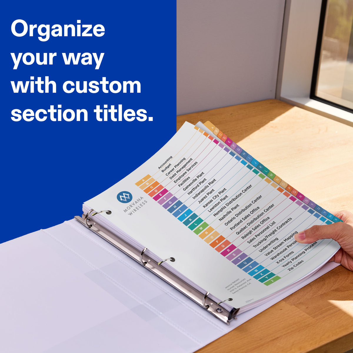 Index A-Z Binder Dividers Multicolor Tab 1 Set