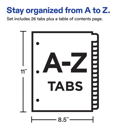 Index A-Z Binder Dividers Multicolor Tab 1 Set