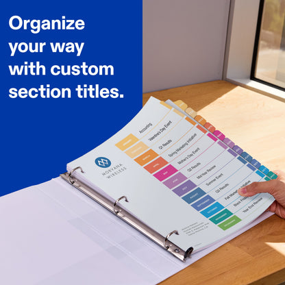 Index Monthly Binder Dividers Multicolor Tab 1 Set