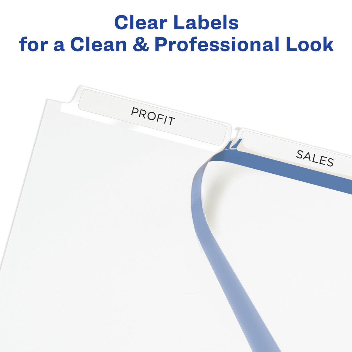 Print & Apply Clear Label Dividers 3 Tab White 5 Set