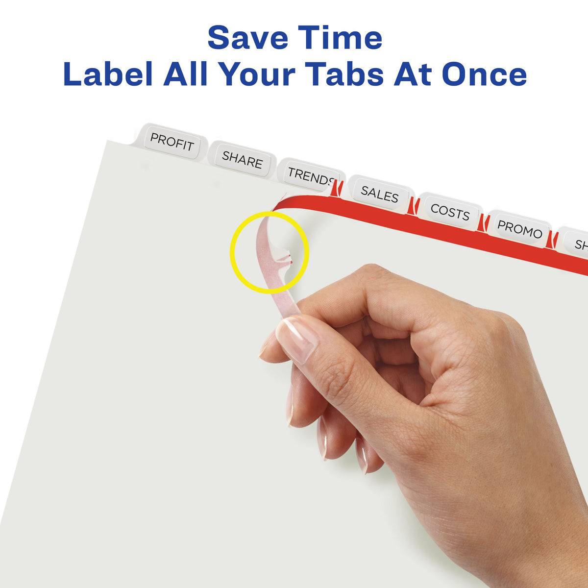Print & Apply Clear Label Divider 8 Tab White