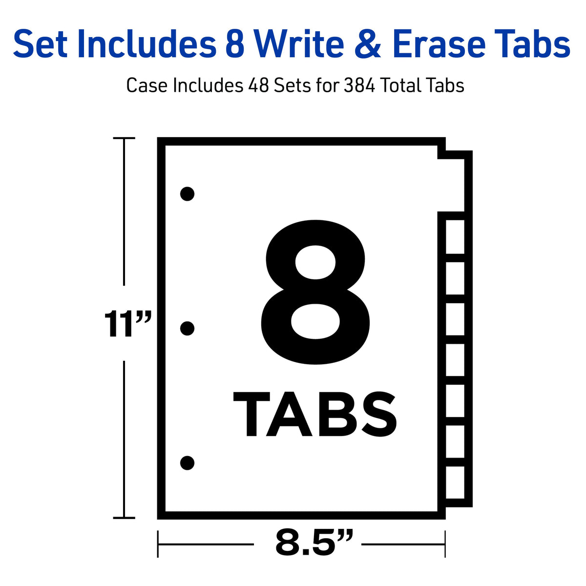 Big Tab Write & Erase Durable Plastic Dividers 8 Tab Set Multicolor Pkg. 8