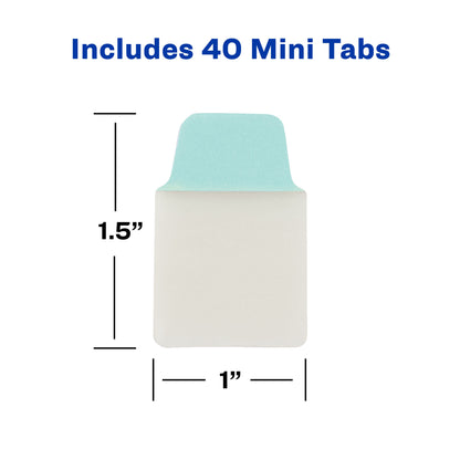Ultra Tabs Mini Tabs 1" x 1.5" Assorted Pastel Colors Pkg. 40
