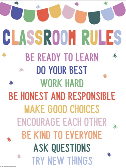 Color Crush Classroom Rules Chart