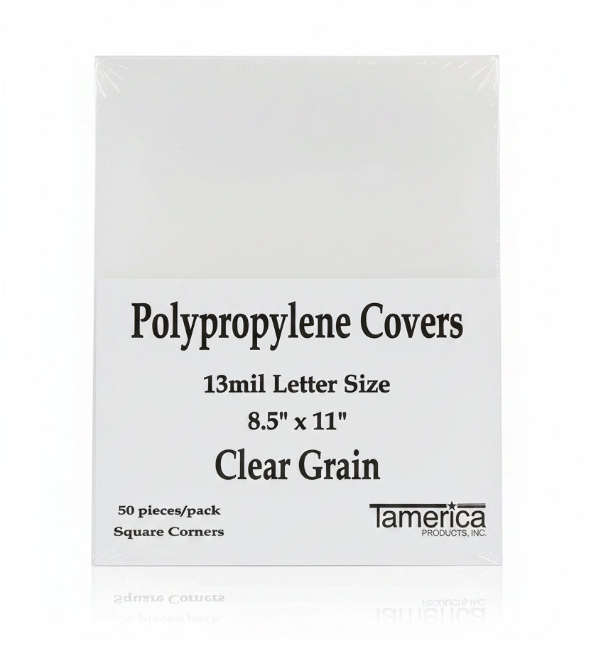 Cover Plastic Leather Grain Clear 13m 50pc