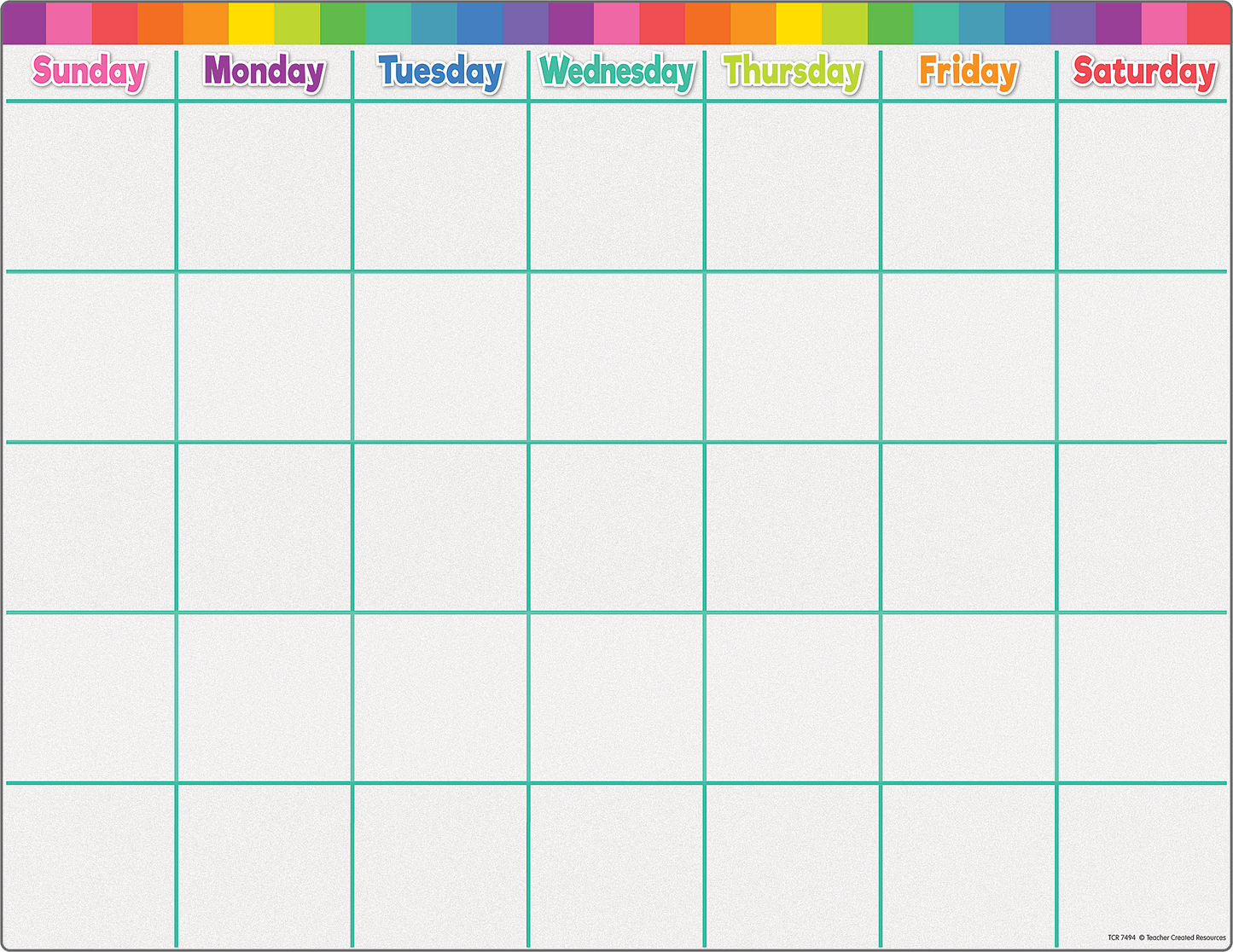 Colorful Calendar Write-On/Wipe-Off Chart | 17" x 22".