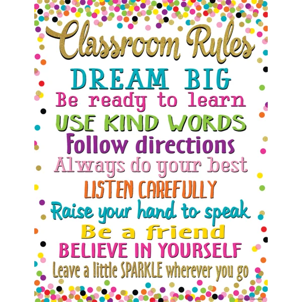 CONFETTI CLASSROOM RULES CHART