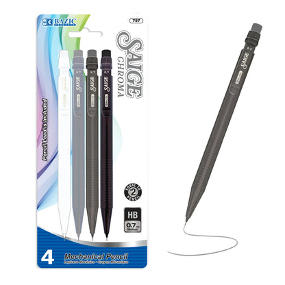 BAZIC Saige Chroma 0.7 mm Mechanical Pencil (4/Pack)