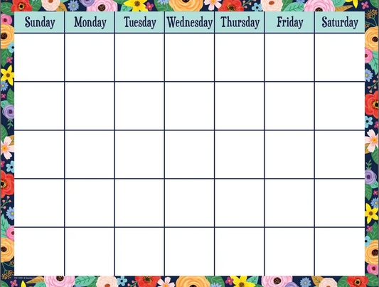 WILDFLOWERS CALENDAR CHART 17X22''