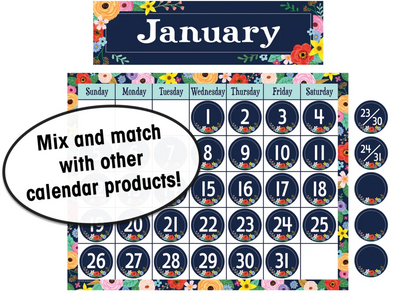 WILDFLOWERS CALENDAR CHART 17X22''