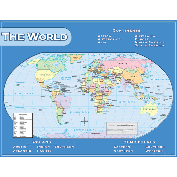 WORLD MAP CHART 17X22 – JA Riollano Co, Inc. School I Office I Crafts I ...