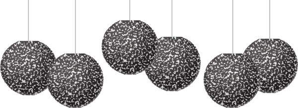 COMPOSITION 8" HANGING PAPER LANTERNS