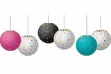 Gold Foil & Confetti 8" Hanging Paper Lanterns