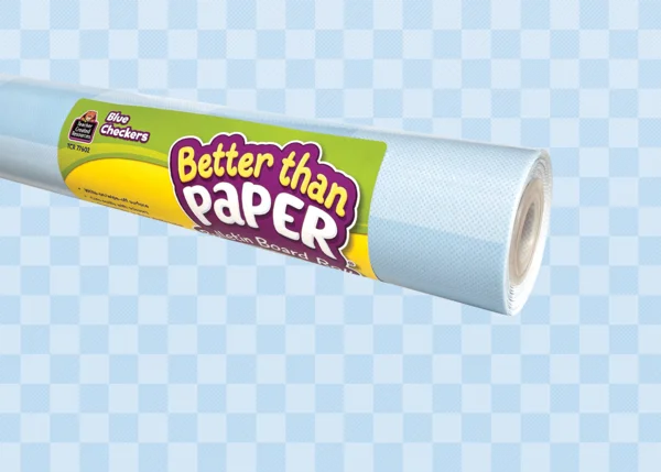 BLUE CHECKERS BETTER THAN PAPER BULLETIN BOARD ROL
