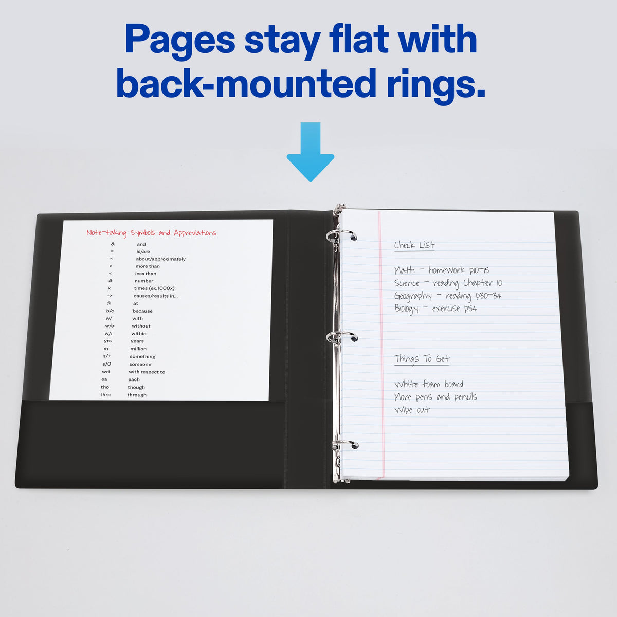 Mini Binder Black 1" Round Ring 175-Sheet Capacity