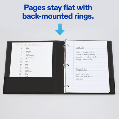 Mini Binder Black 1" Round Ring 175-Sheet Capacity