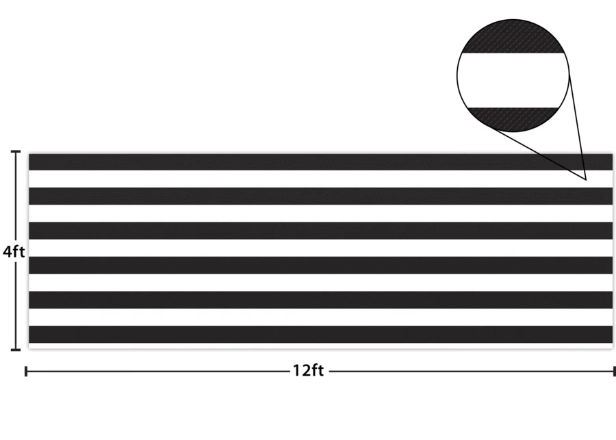 BLACK & WHITE STRIPES BETTER PAPER ROLL 4X12FT
