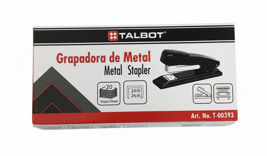 Grapadora clásica de metal de media tira.