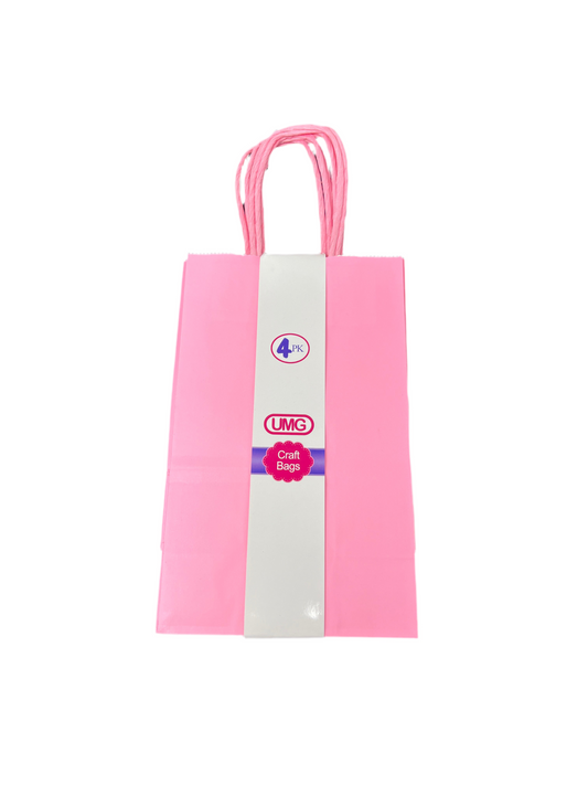 CRAFT BAG SMALL 13X8X21CM LIGHT PINK 4PC