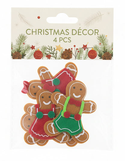 Christmas  Felt  Stickers Gingerbread  4 PCS