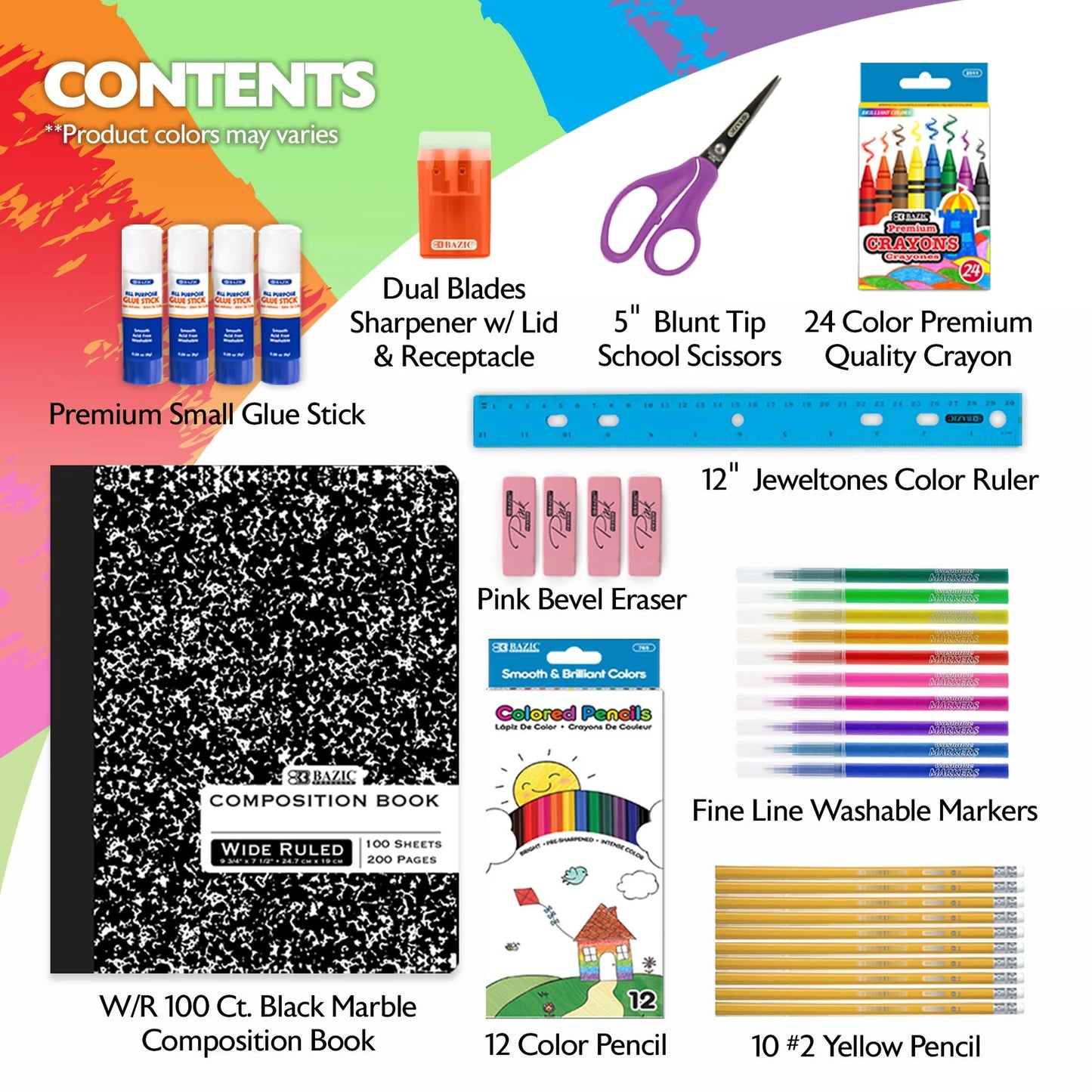 BAZIC Back To School Starter Pack