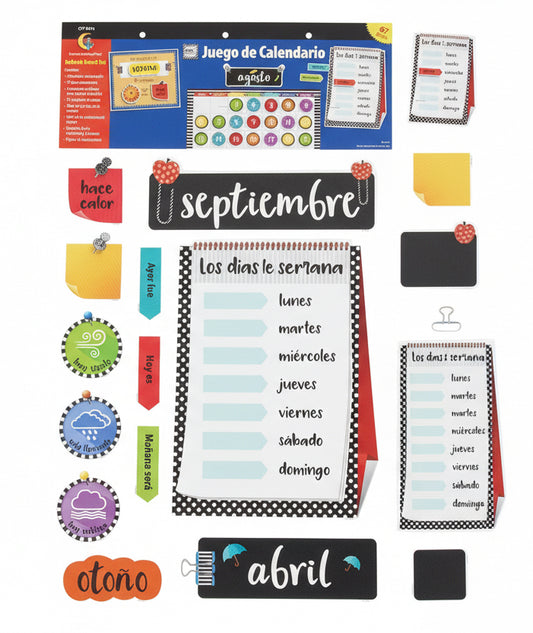 Bold & Bright Spanish Calendar Bulletin Boar