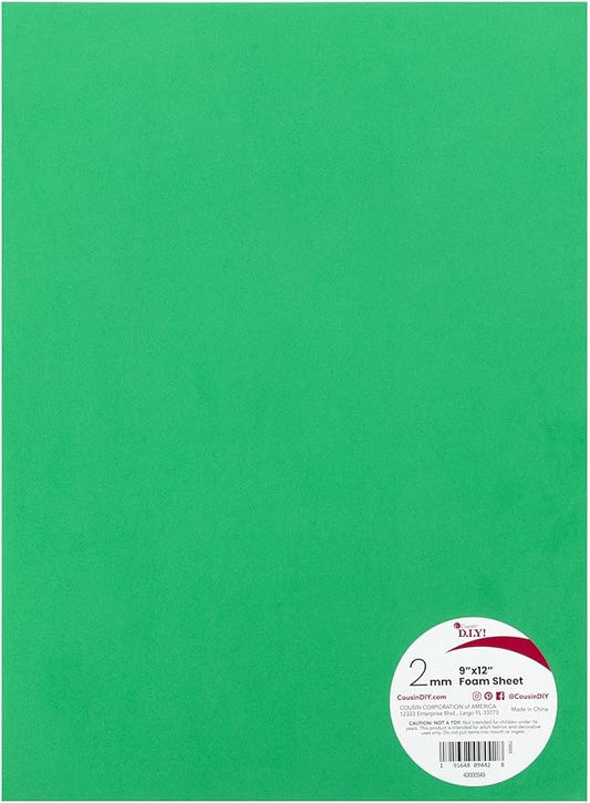 CousinDIY Foam Sheet Neon Lime   9"X12"
