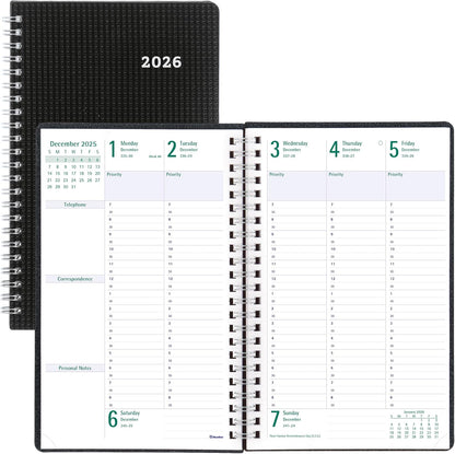 13-Month DuraFlex Timanager 5-Day Planner - Black