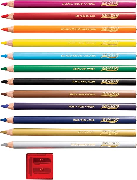 Prang Large Triangular Colored Pencil Set with Sharpener Cj. 12
