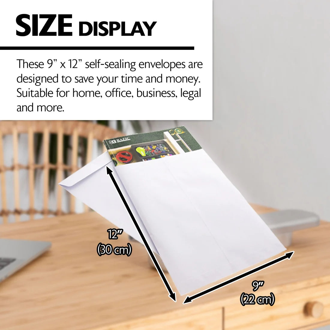 Self- Seal White Envelope  9" X 12"  PQT.5
