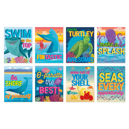 SEAS THE DAY MOTIVATIONAL MINI POSTER SET