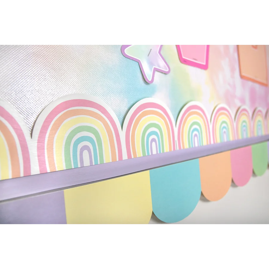 Pastel Pop Rainbows Die-Cut Border Trim