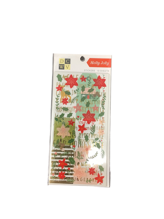 HOLY JOLLY STICKERS 10 SHEETS