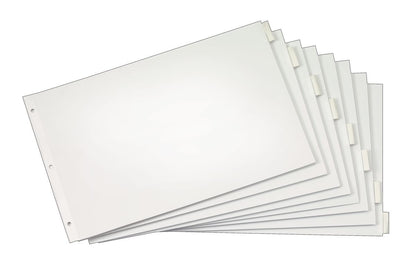 Paper Index Divider 8 Tab White 11 x 17 Clear Tab
