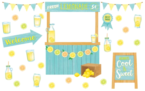 LEMON ZEST LEMONADE STAND BULLETIN SET 55PCS
