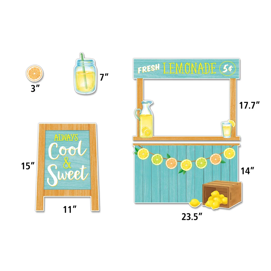 LEMON ZEST LEMONADE STAND BULLETIN SET 55PCS