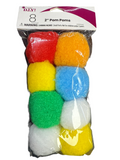COUSINDIY POM-POMS 2" 8/PKG-MULTI-COLORED