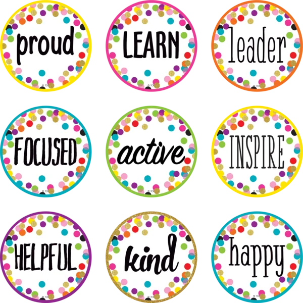 CONFETTI POSITIVE WORDS MINI ACCENTS 36 PCS